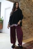 The Scamp Leopard Demi Bloom Pant Bordeaux